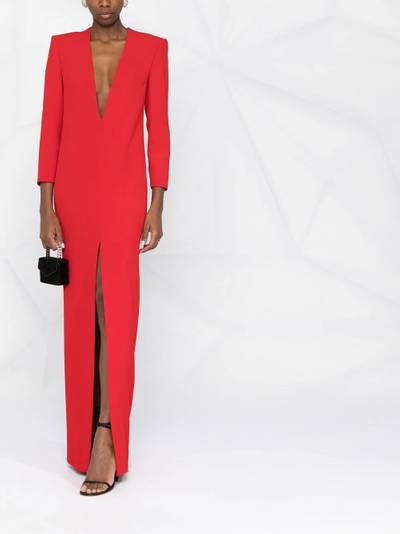 SAINT LAURENT long V-neck dress outlook