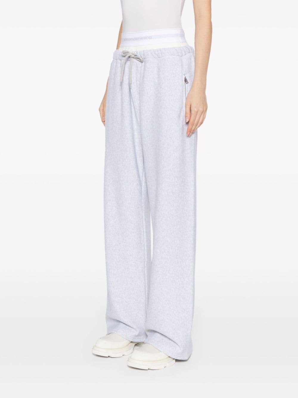 logo-waistband layered track pants - 3