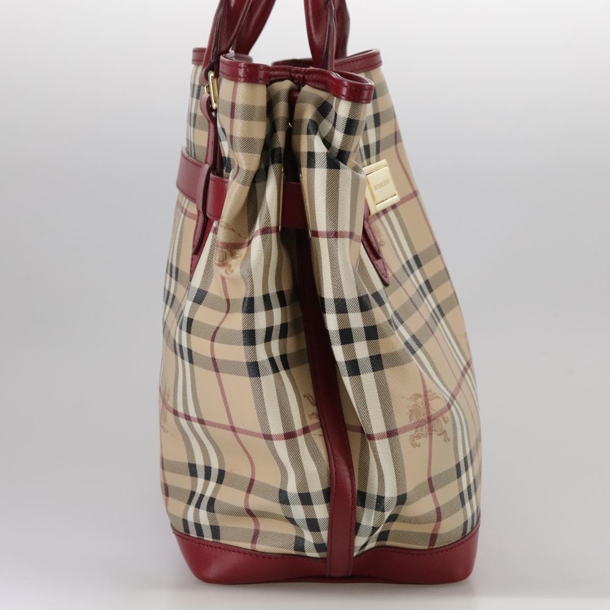 Burberry Nova Check Tote Bag Pvc Leather Beige - 4