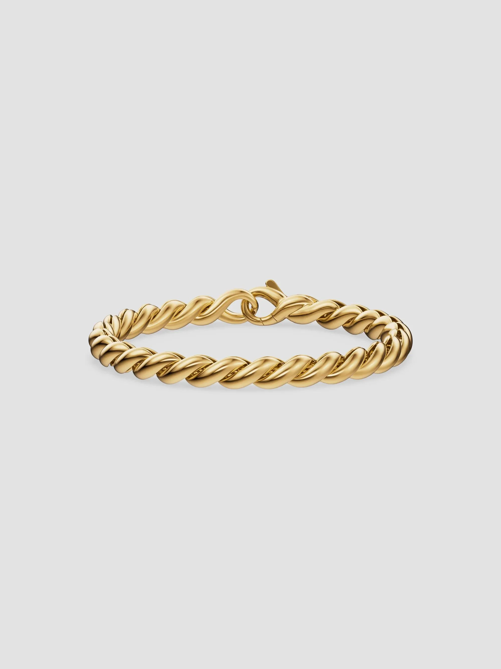 Women's Sculpted Cable Chain Bracelet in 18K Yellow Gold, 5.7MM - Gold - 1