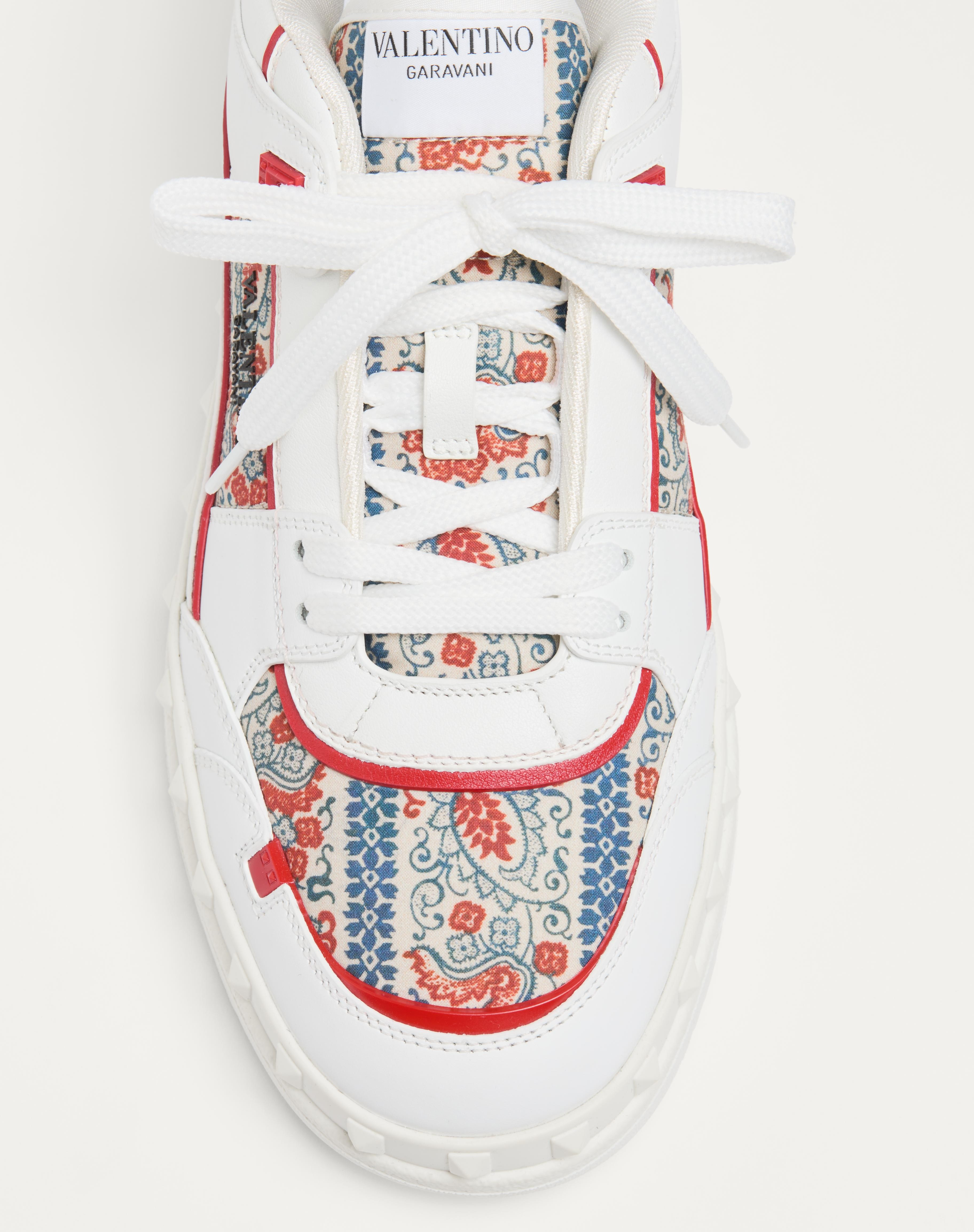 FREEDOTS LOW-TOP SNEAKER IN CALFSKIN AND VOYAGE IMAGINAIRE FABRIC - 7