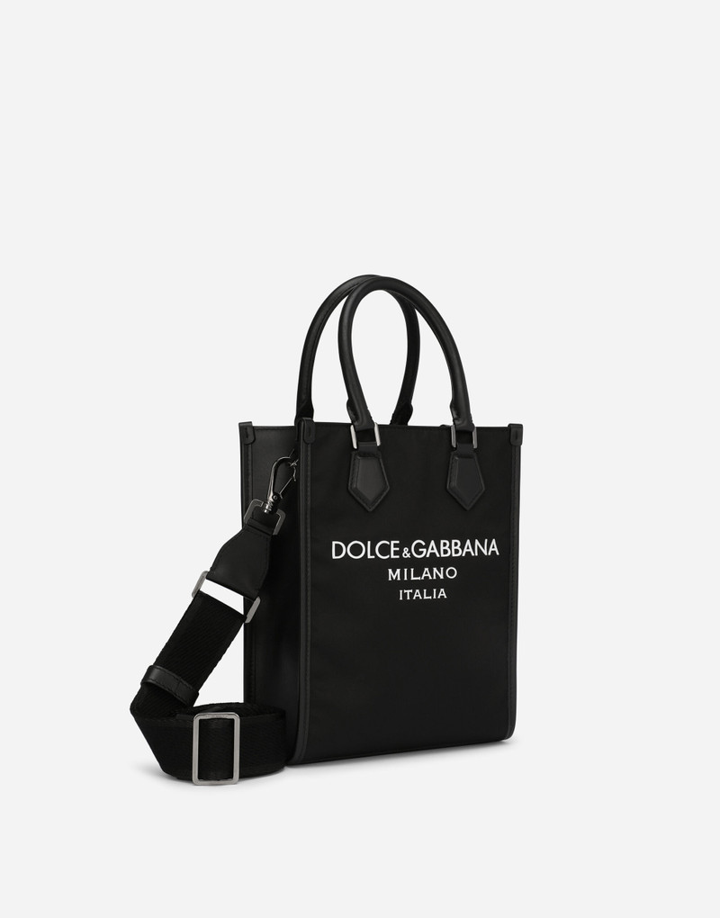 Small nylon bag with rubberized logo 3