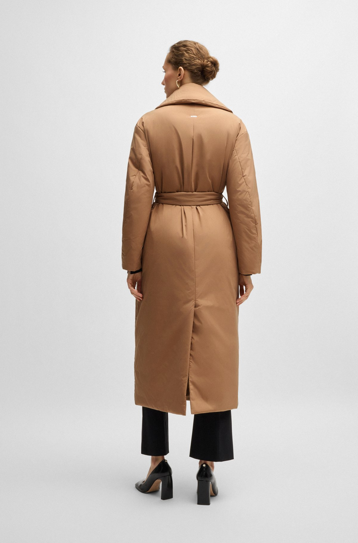 WATER-REPELLENT PADDED COAT WITH TIE-UP BELT - 4