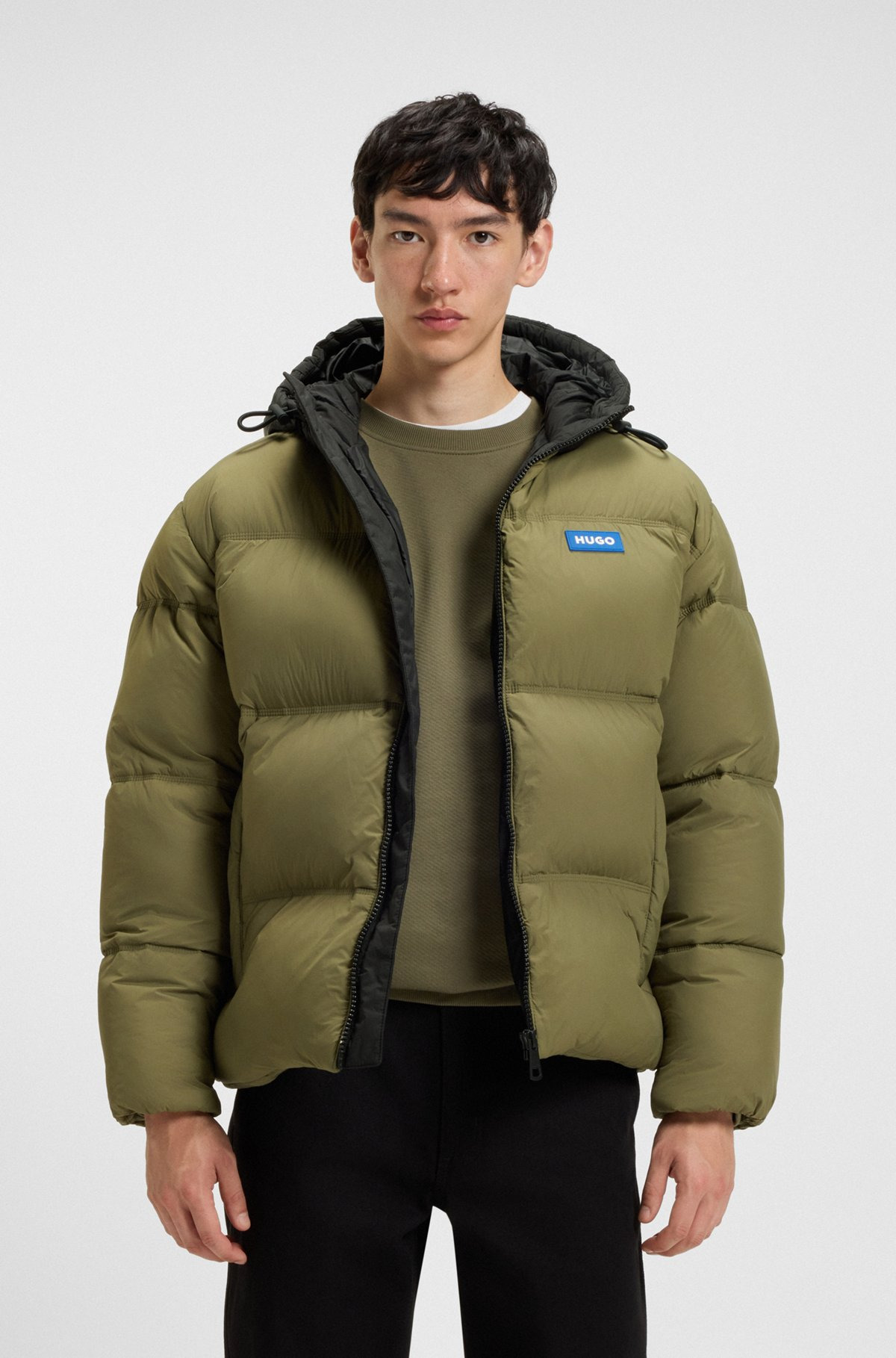 WATER-REPELLENT PADDED JACKET WITH BLUE LOGO LABEL - 2