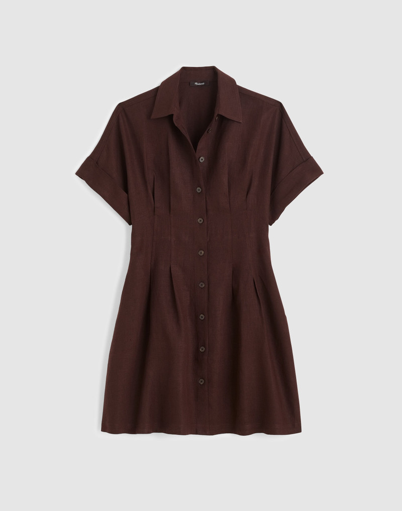 The Perry Mini Shirtdress in 100% Linen 1