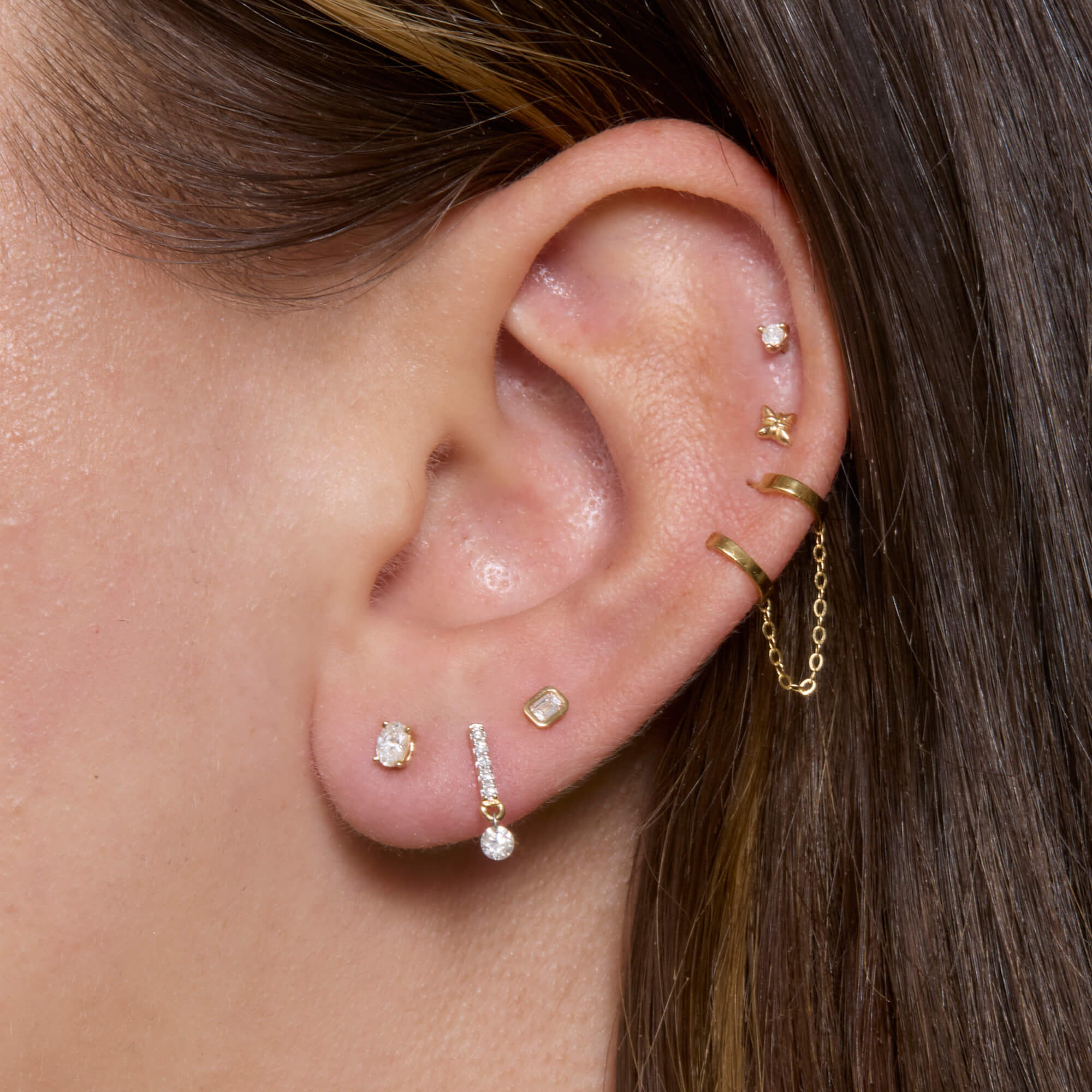 LAB-Created Oval Treasure Stud - 6