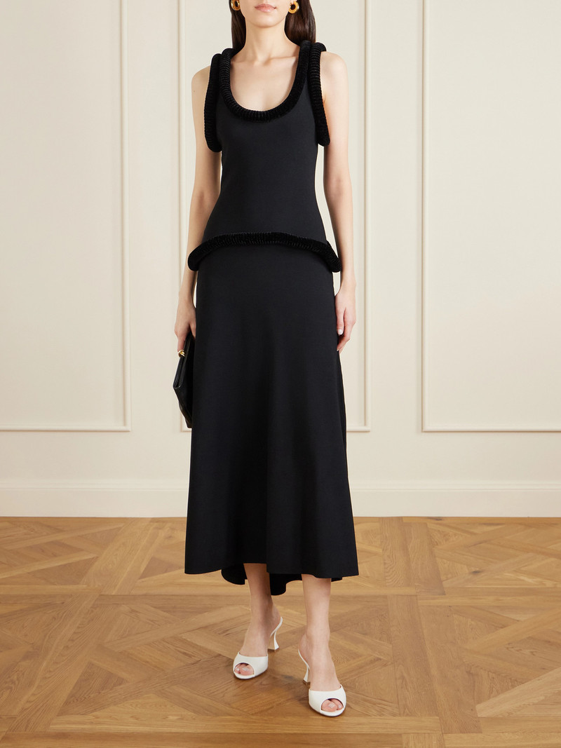 diotima Basseterre Velvet-trimmed Jersey Maxi Dress outlook