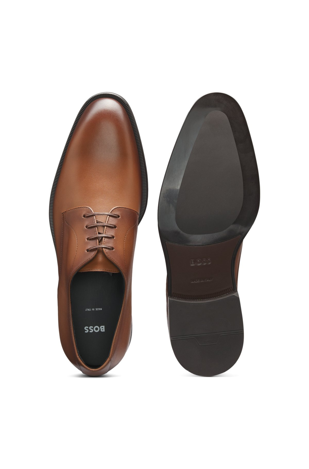LEATHER DERBY SHOES WITH STITCHING DETAILS - 4