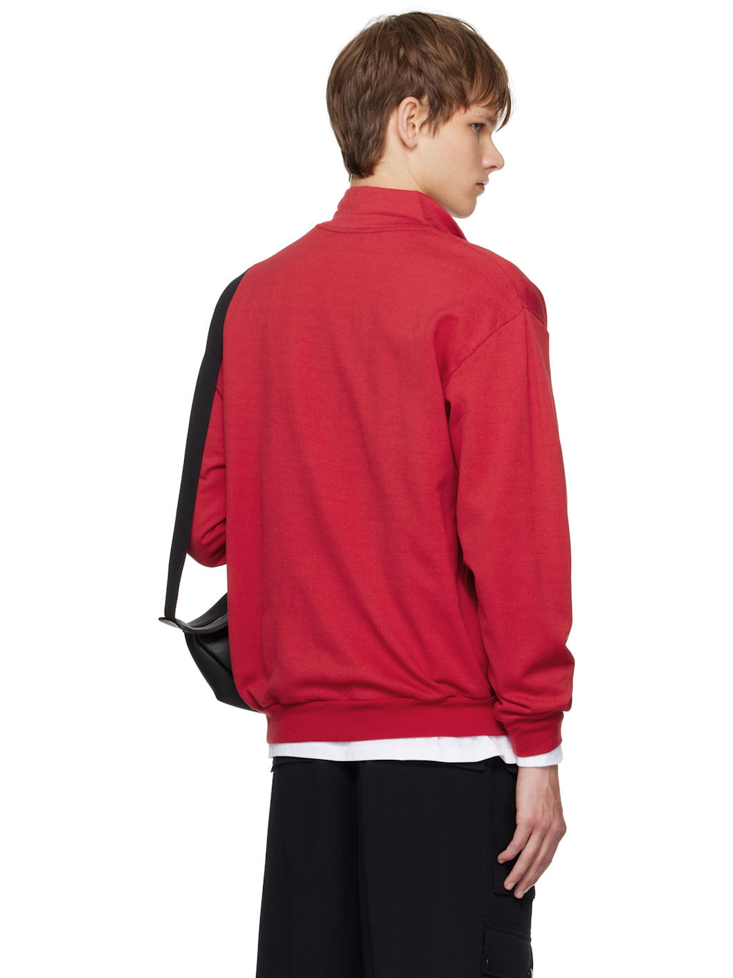 Red Light Wool Sweat Half Zip Sweatshirt - 3