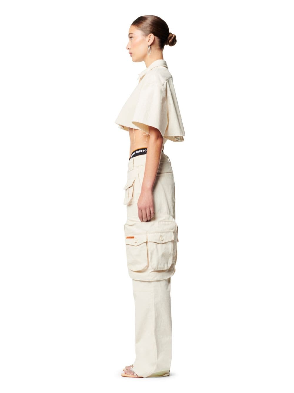 Ex-Ray Canvas Crop Ss Shirt - 3