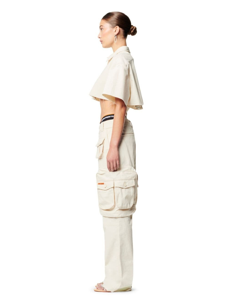 Ex-Ray Canvas Crop Ss Shirt 3