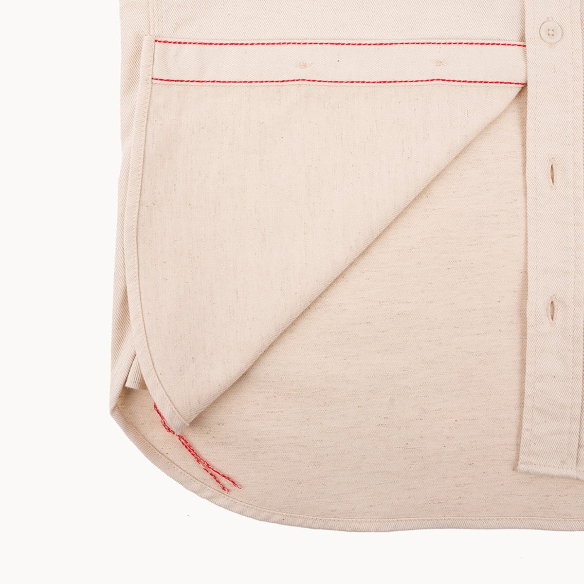 IHSH-414-WHT 9oz Cotton Linen Work Shirt Off White - 5