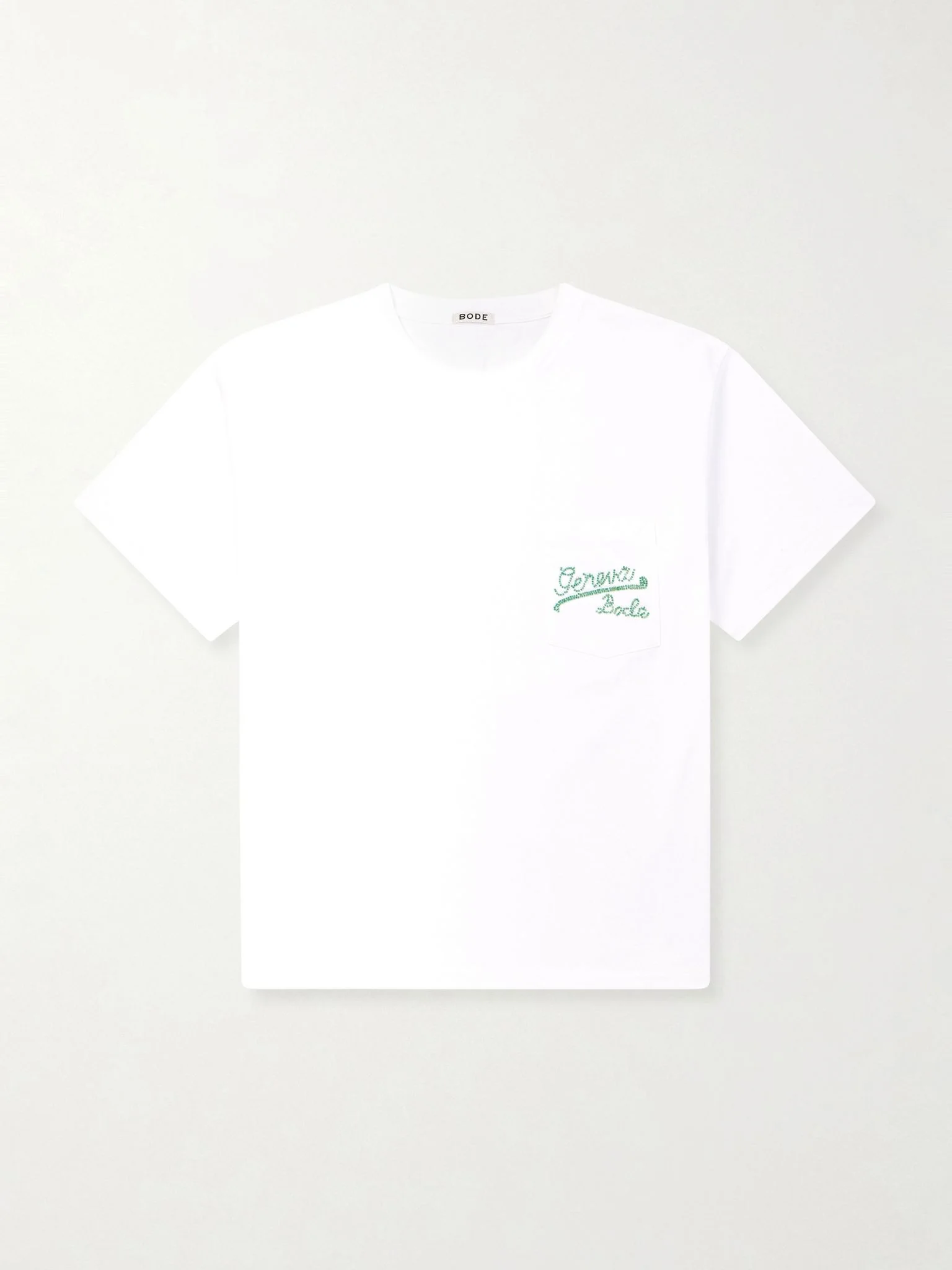 Geneva Bead-Embellished Cotton-Jersey T-Shirt Cream - 1