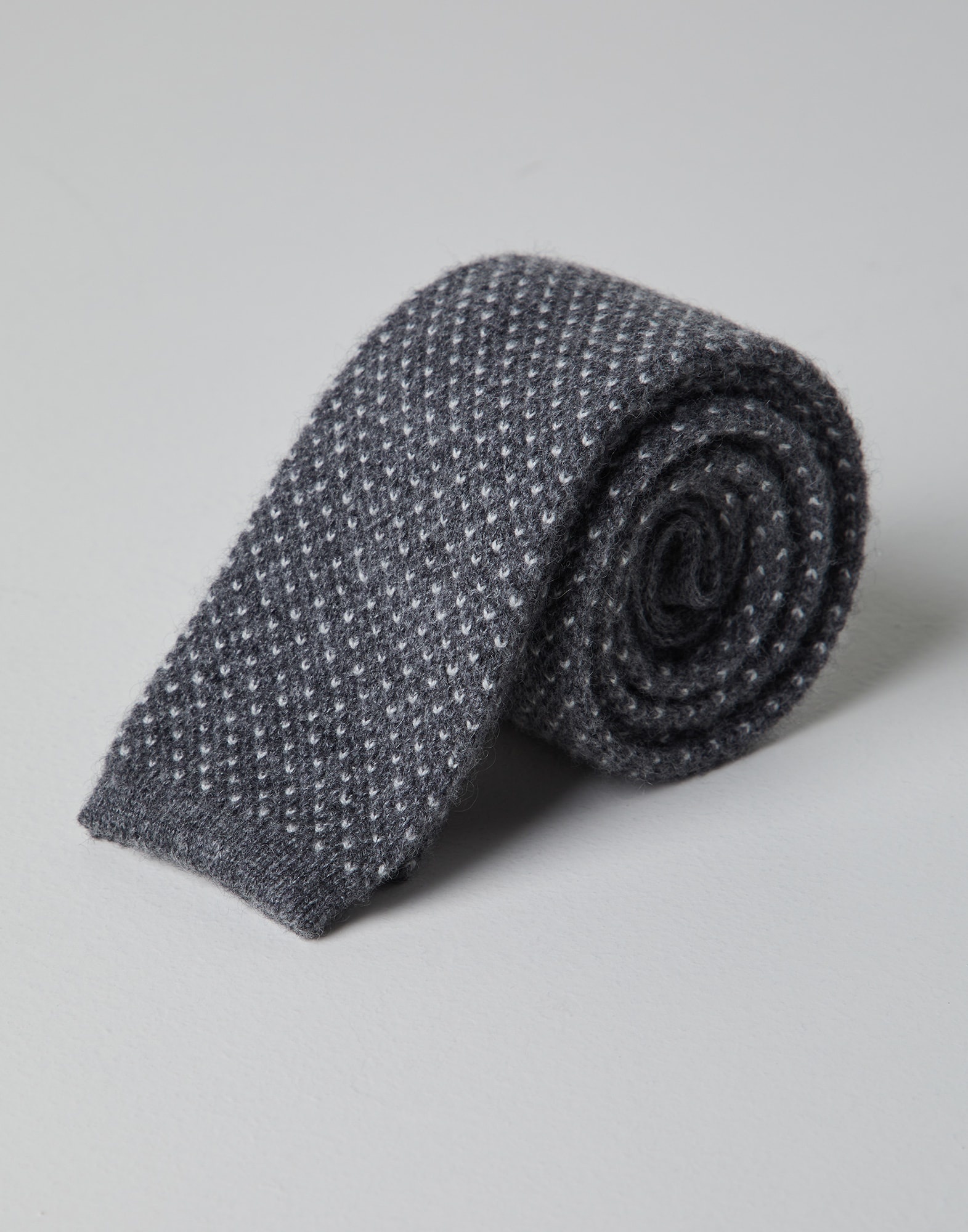 Cashmere knitted tie with jacquard pattern - 2