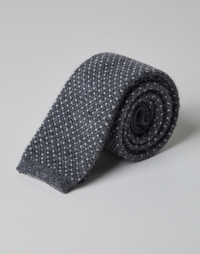 Brunello Cucinelli Cashmere knitted tie with jacquard pattern outlook