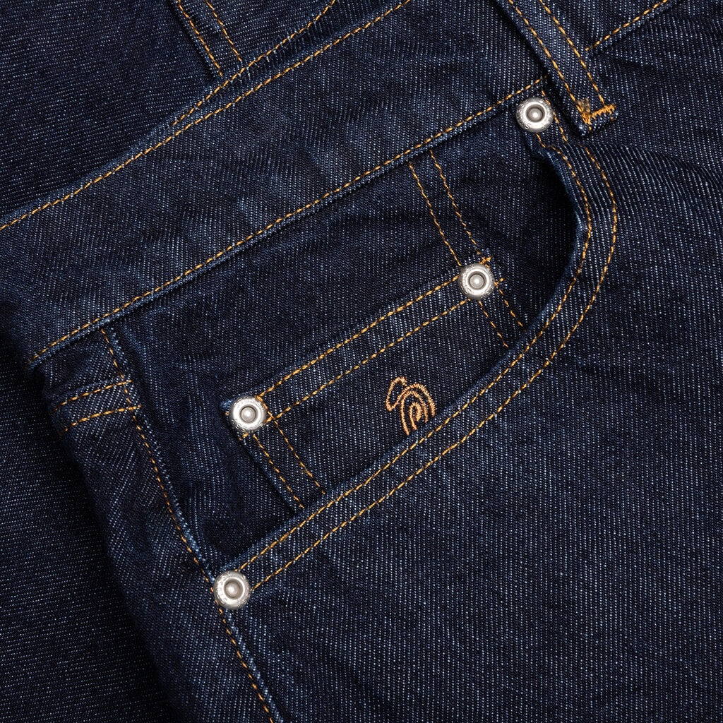 BIG OL DENIM SHORTS- RINSED INDIGO - 4