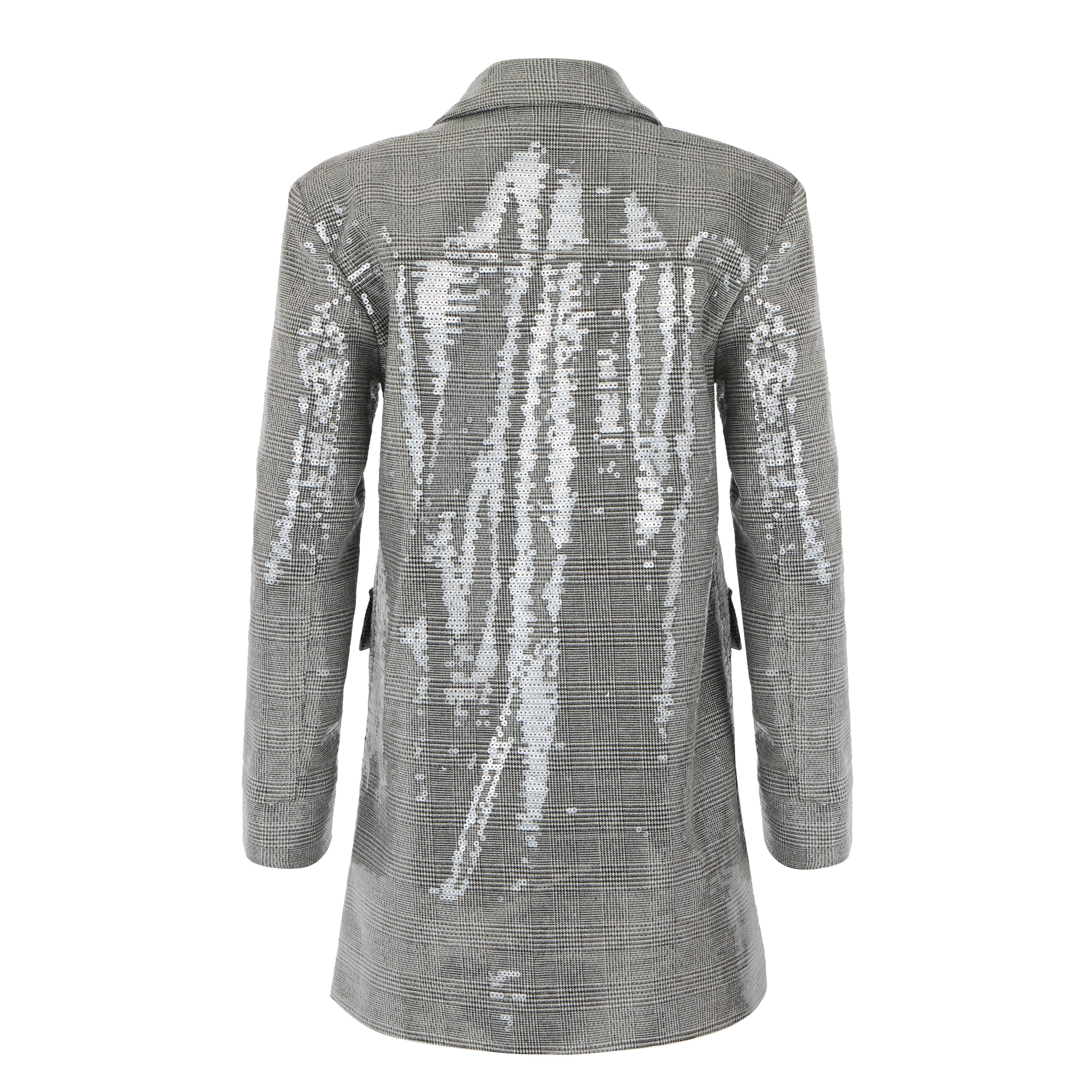 Plaid Liquid Sequin  Boyfriend Blazer - 2