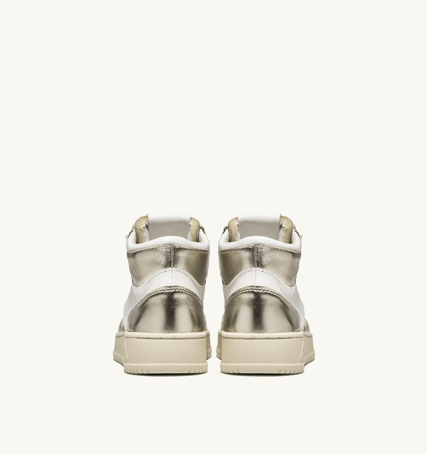 MEDALIST MID BICOLOR SNEAKERS IN WHITE AND PLATINUM LEATHER - 3