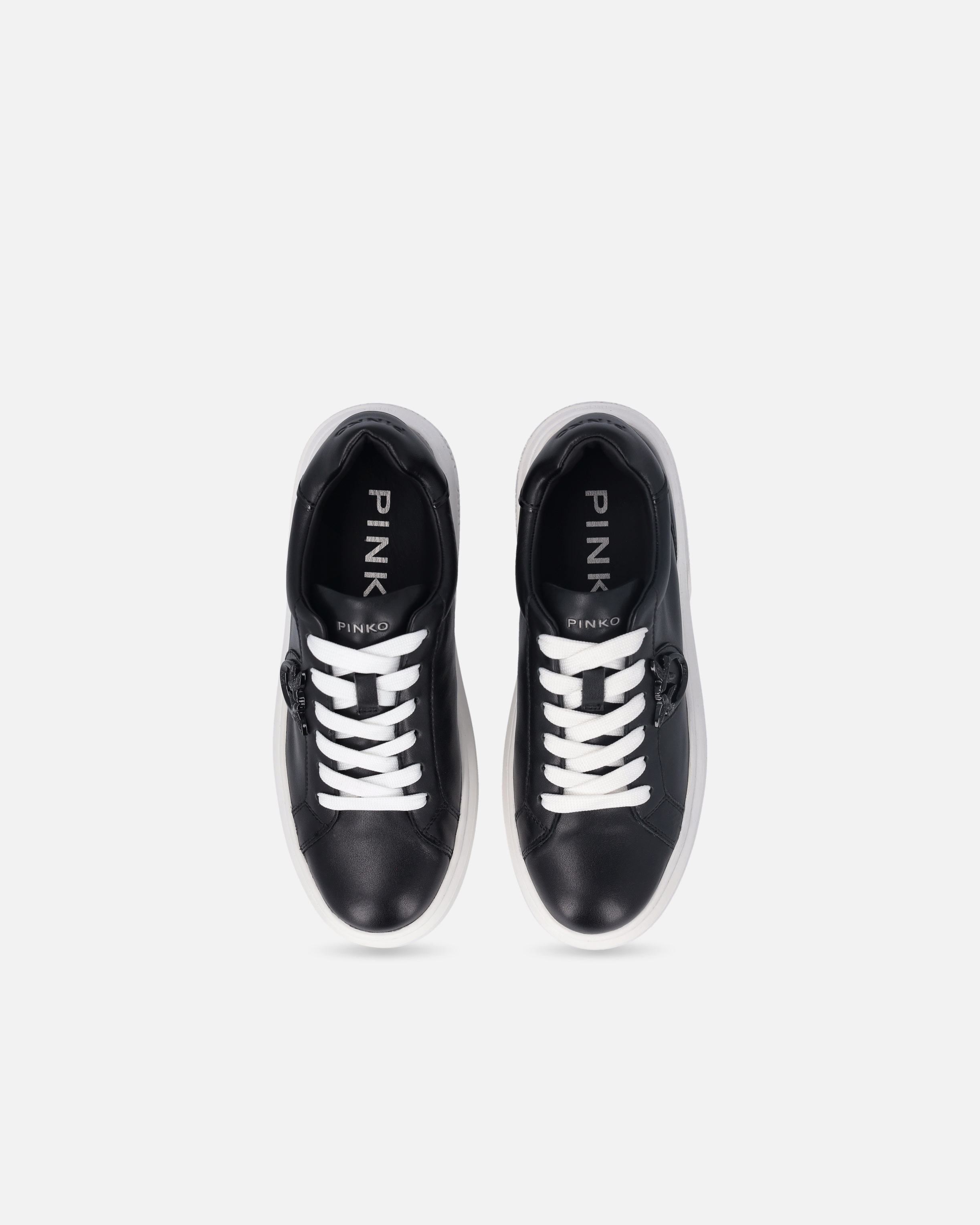 PINKO LEATHER TENNIS SHOES WITH PLATFORM SOLE | REVERSIBLE