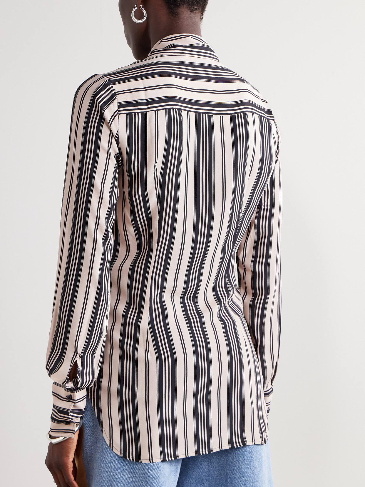 Rowan Striped Crepe Shirt - 3