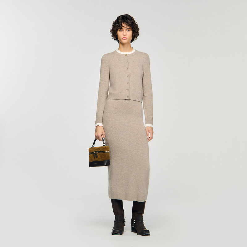 Sandro CARDIGAN WITH CONTRAST COLLAR outlook