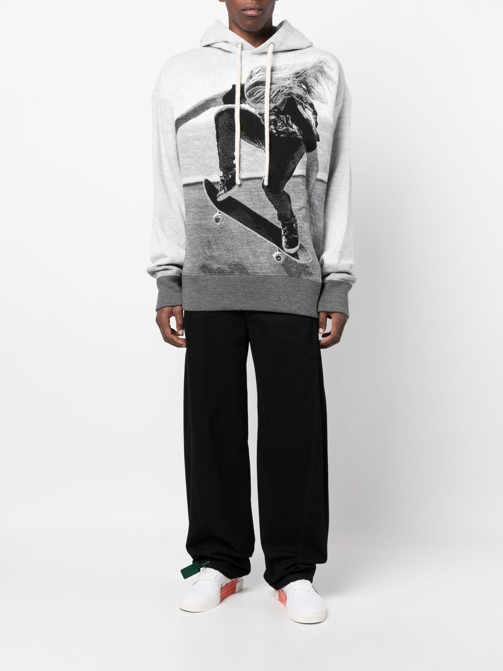 skater-print hoodie - 2