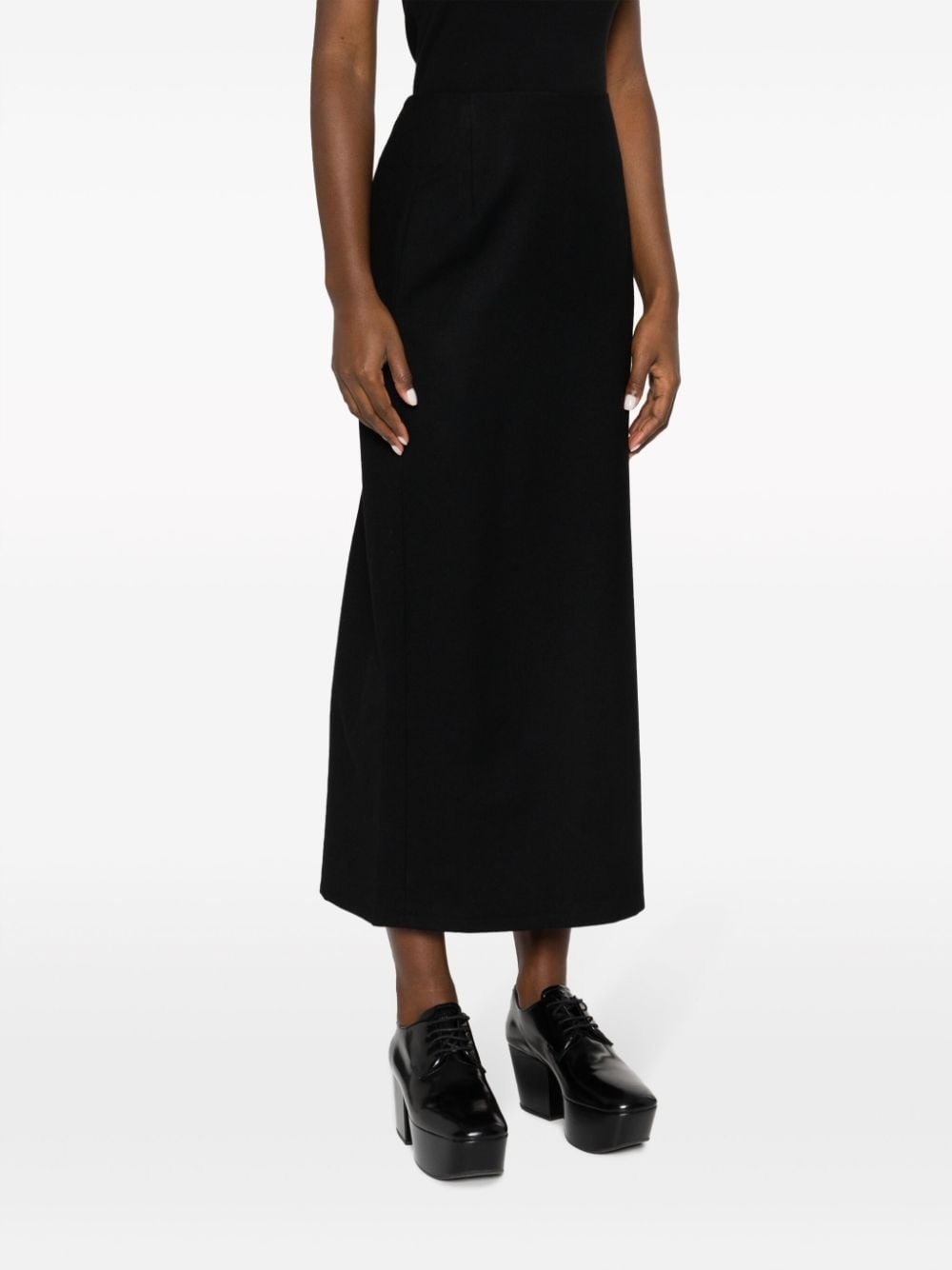 high-waist wool pencil skirt - 3