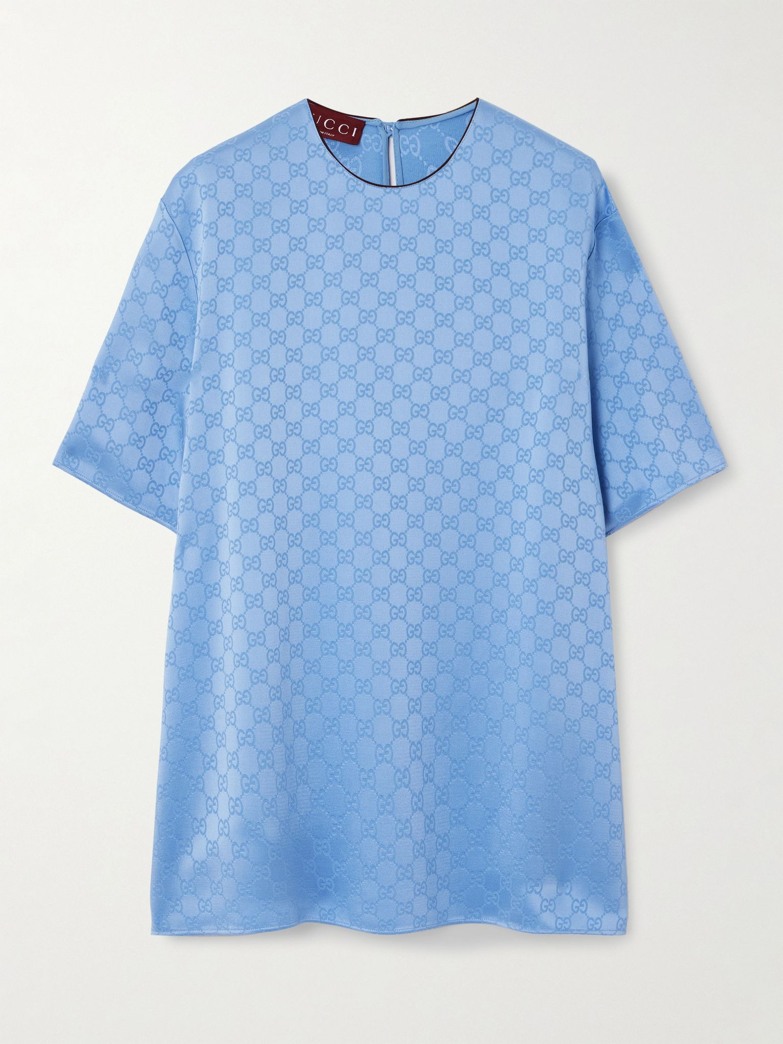 Satin-jacquard blouse Sky blue - 1