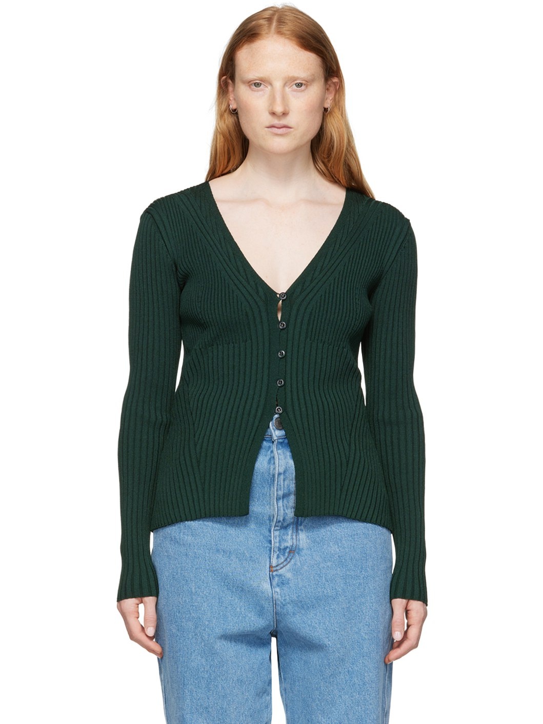 Green Viscose Cardigan - 1