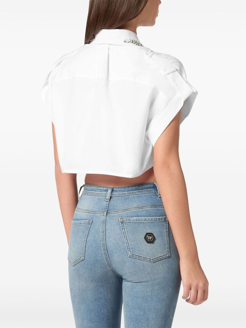 rhinestoned cropped shirt 4