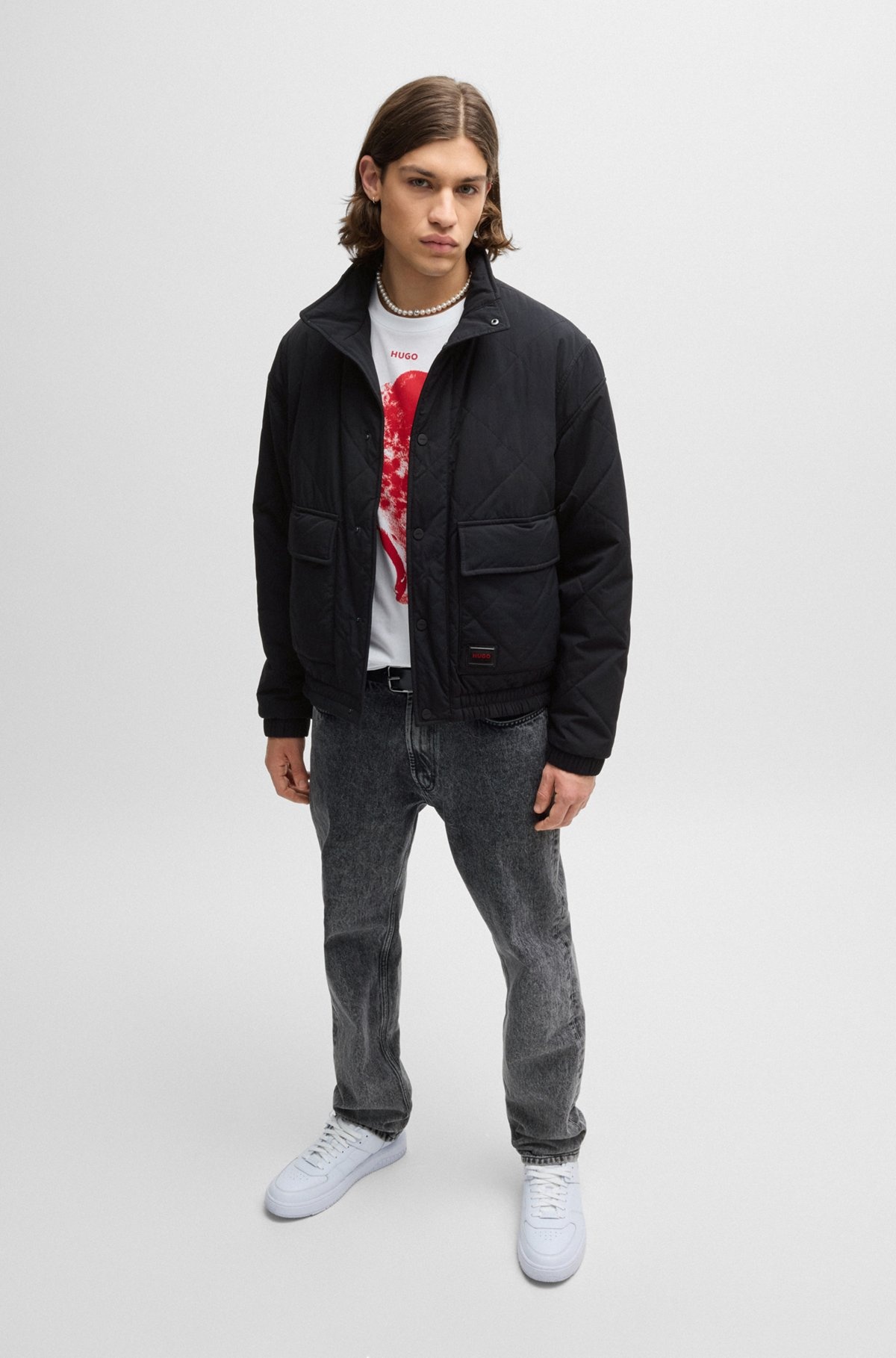 WATER-REPELLENT BOMBER JACKET WITH LOGO LABEL - 3