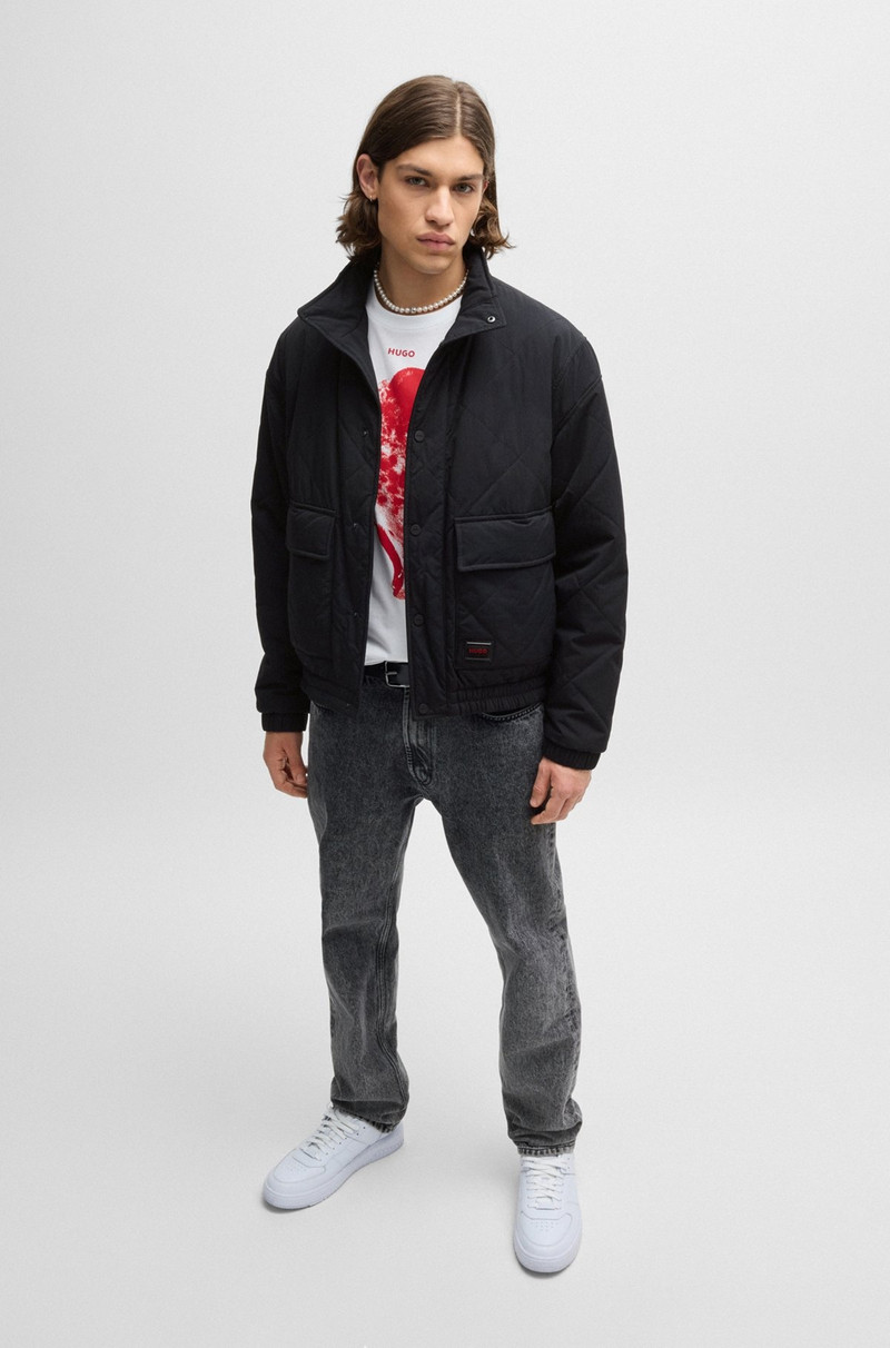 HUGO WATER-REPELLENT BOMBER JACKET WITH LOGO LABEL outlook