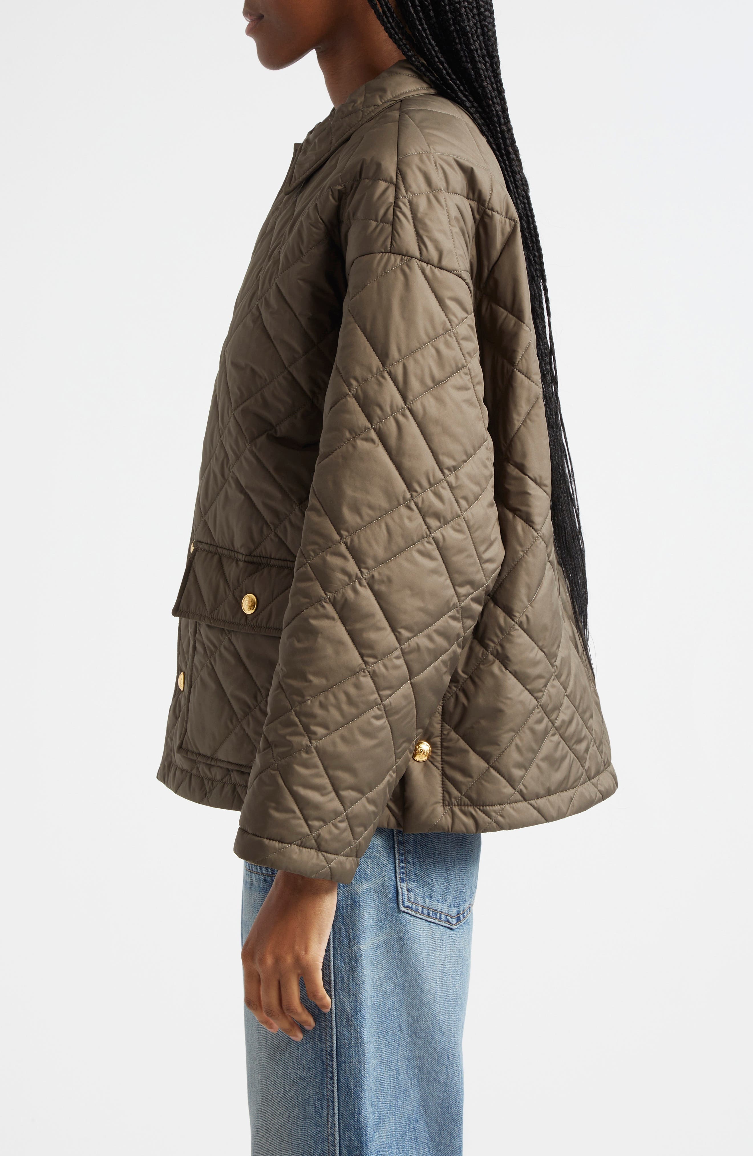 Nili Lotan Helah Quilted Jacket in Army Green at Nordstrom - 4