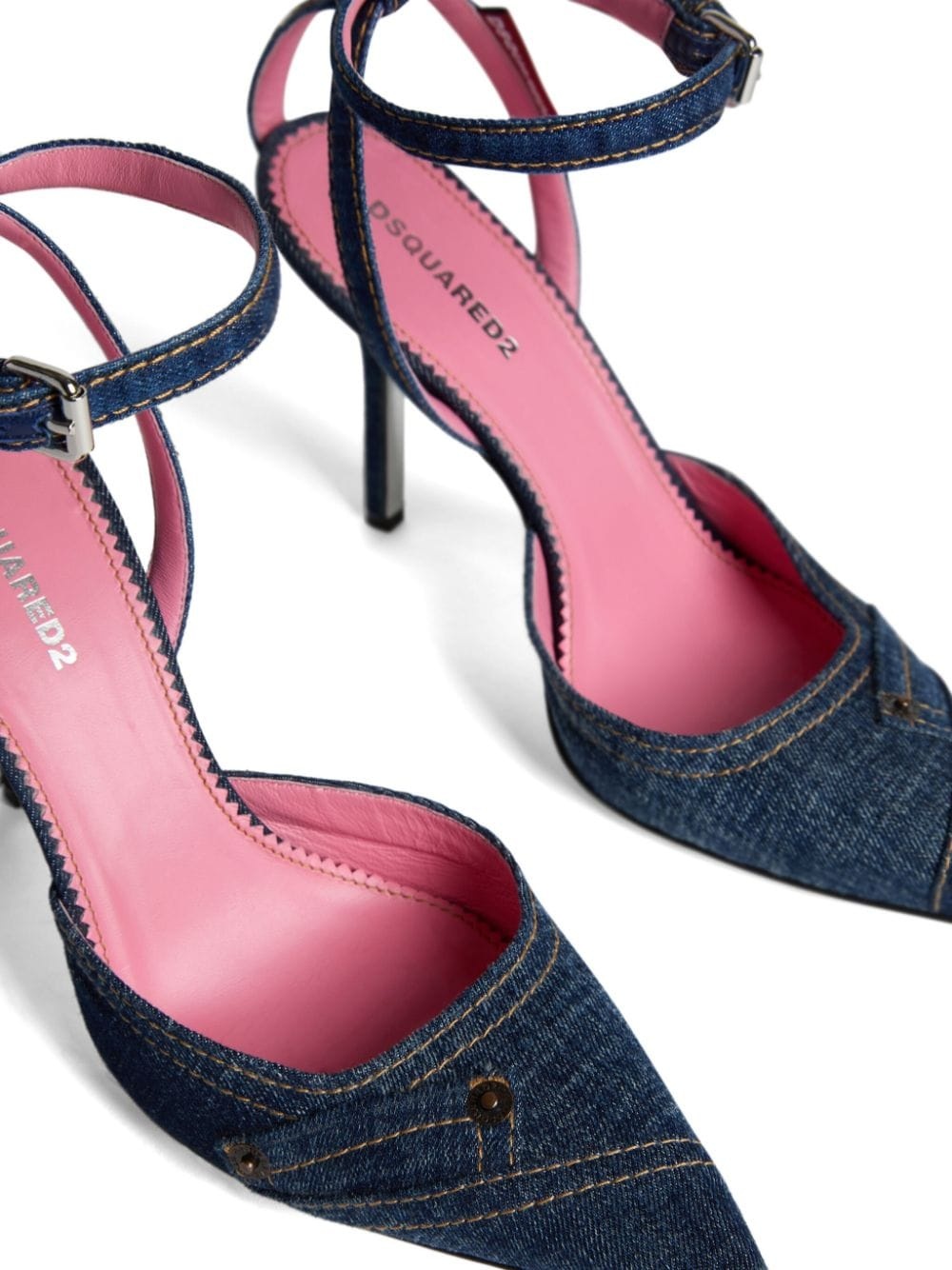 100mm pointed-toe denim pumps - 5