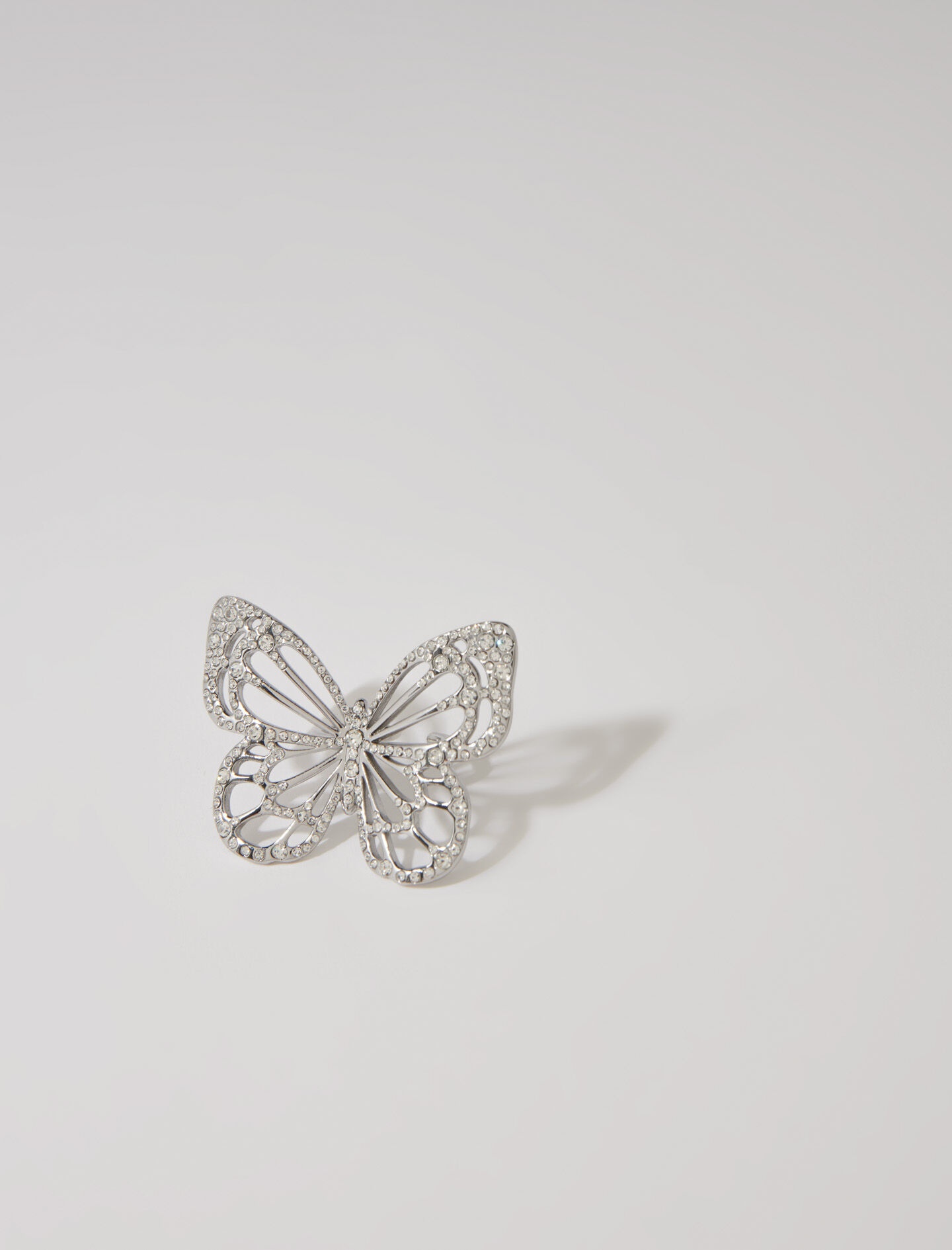 Rhinestone butterfly ring - 2