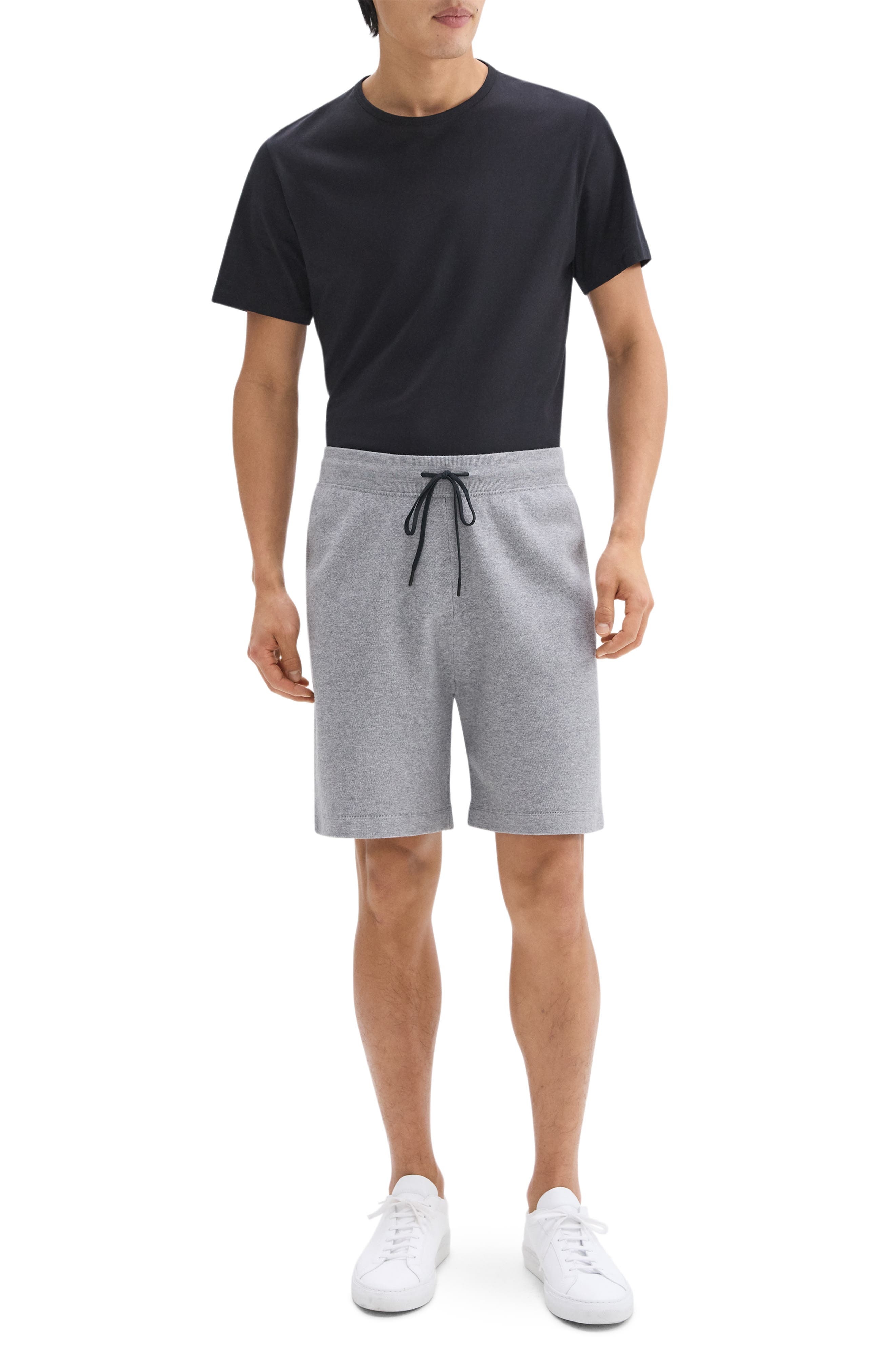 Theory Knit Drawstring Shorts in Melange Gray at Nordstrom - 8