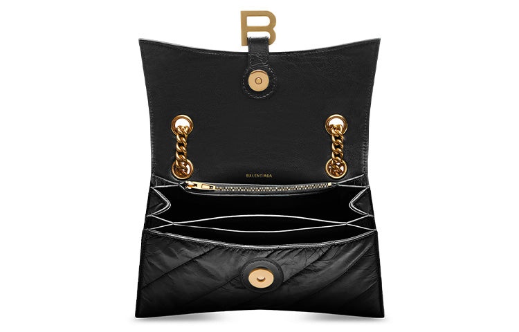 (WMNS) Balenciaga Crush Small Chain Bag Quilted 'Black' 716351210J11000 - 5