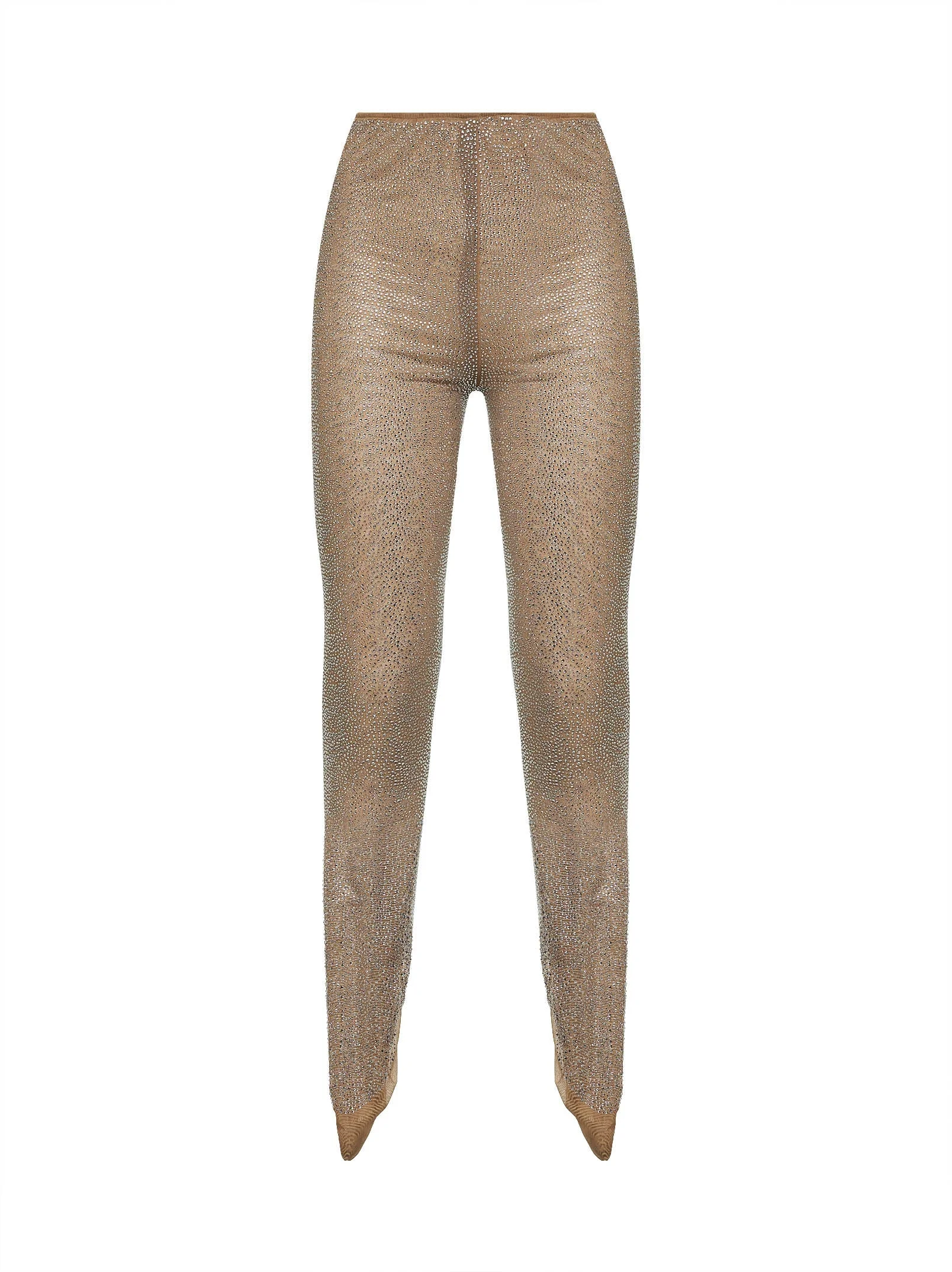 Beige crystal leggings - 1