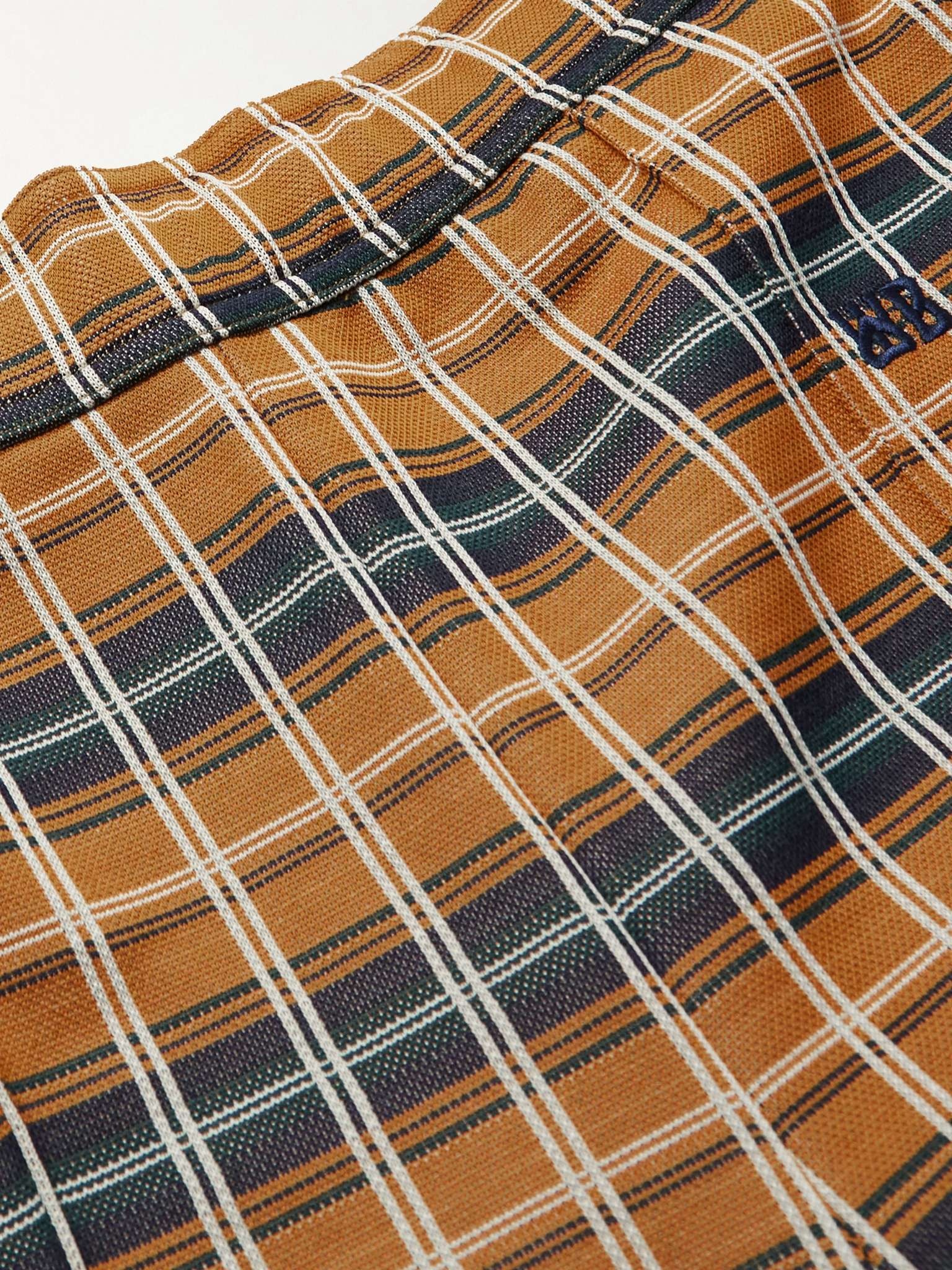 Straight-Leg Checked Recycled-Jersey Track Pants - 3