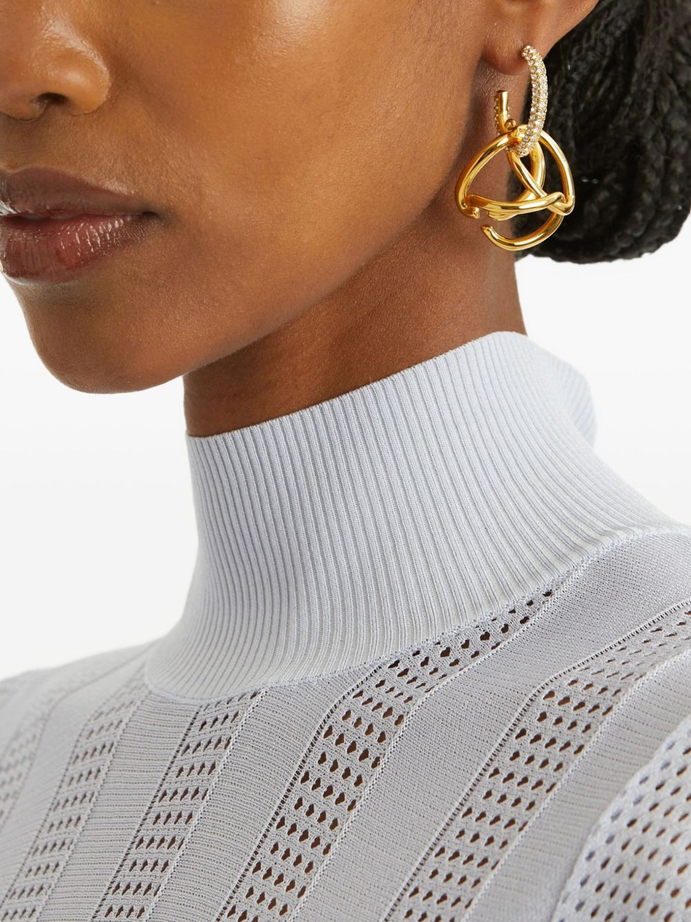 crystal-embellished hoop earrings - 2