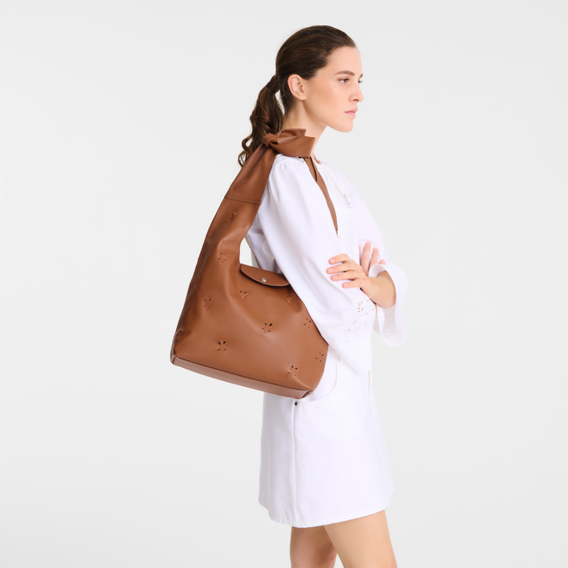 Longchamp Le Pliage Xtra M Shoulder bag Cognac - Leather outlook