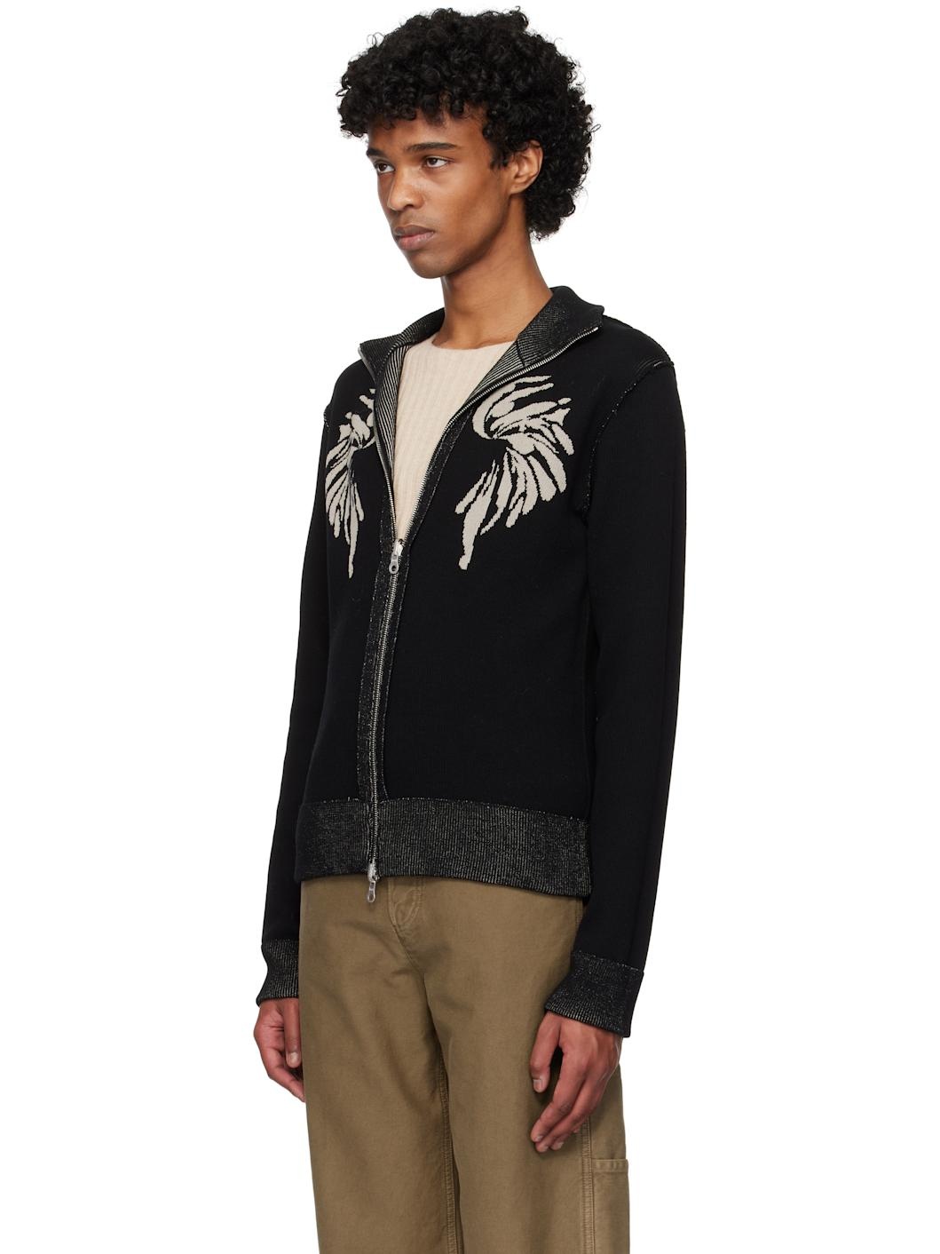 Dries Van Noten: Black Zip-Up Sweater | SSENSE