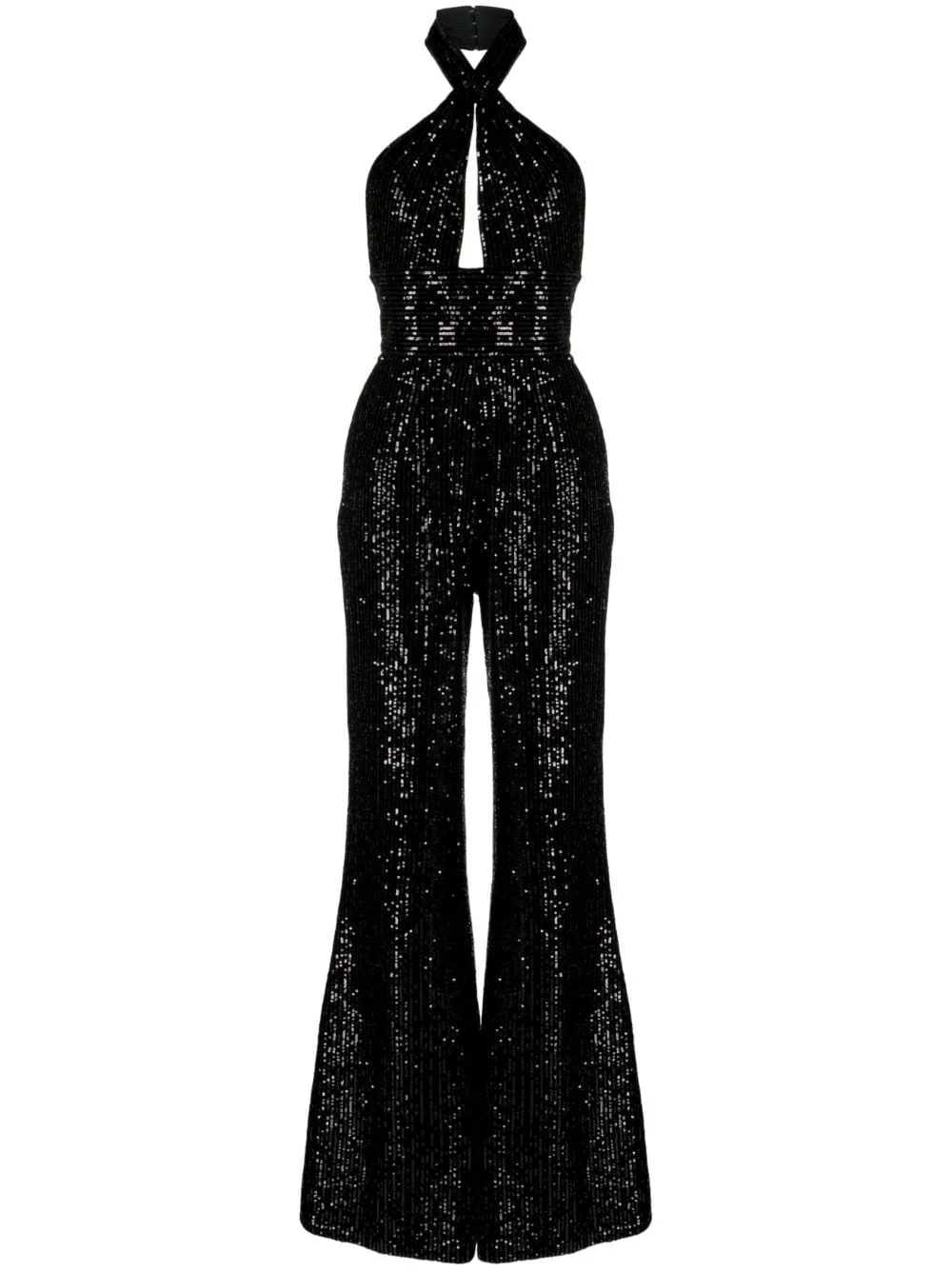 sequin-embellished halterneck jumpsuit - 1