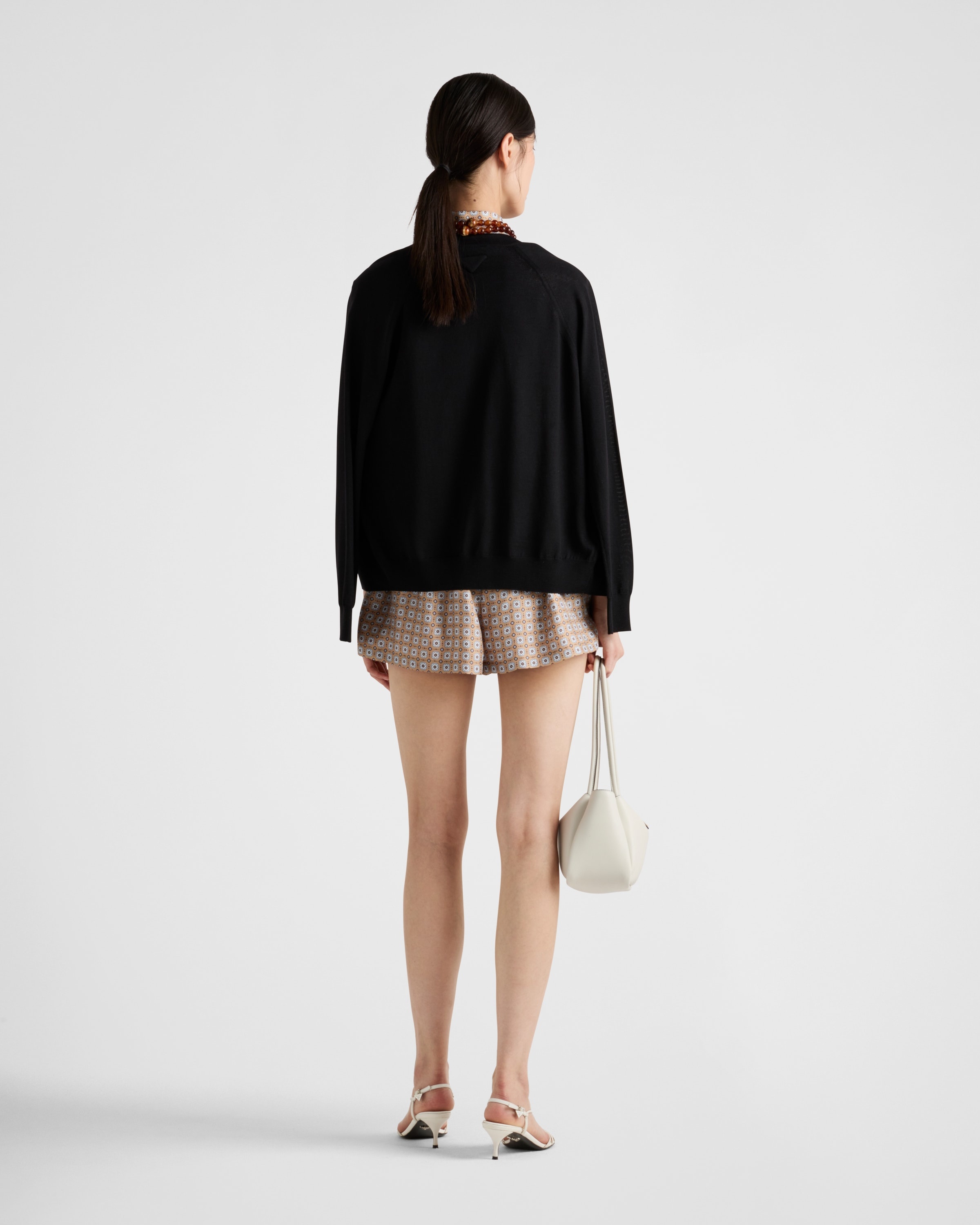 Printed silk twill shorts - 5