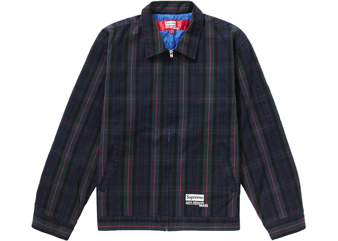 Supreme JUNYA WATANABE CDG MAN Printed Work Jacket Navy Plaid - 3