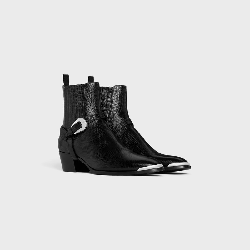 CELINE WESTERN CHELSEA ISAAC BOOT WITH HARNESS AND METAL TOE in TEJUS STAMPED CALFSKIN outlook