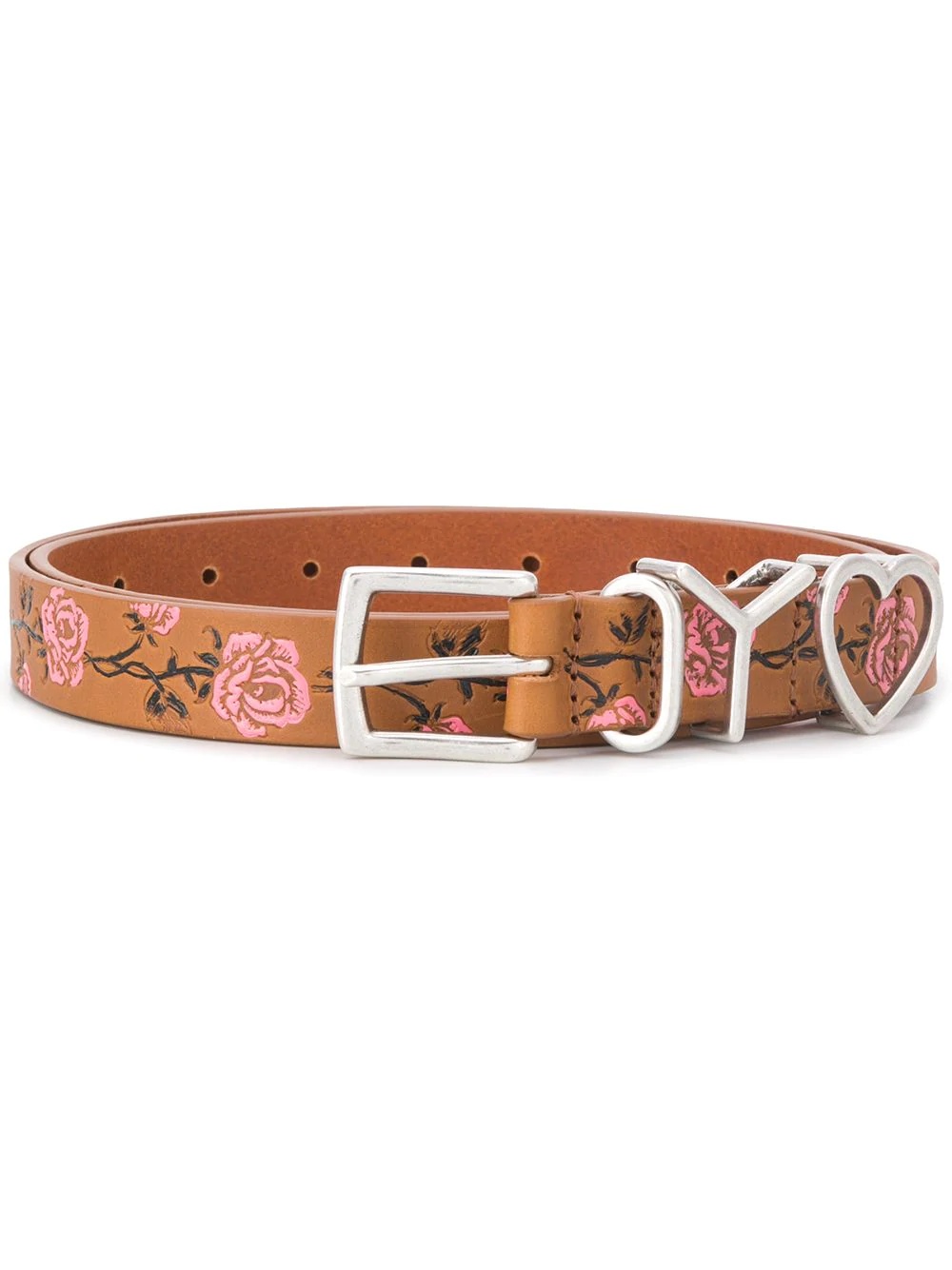 floral embroidered belt - 1