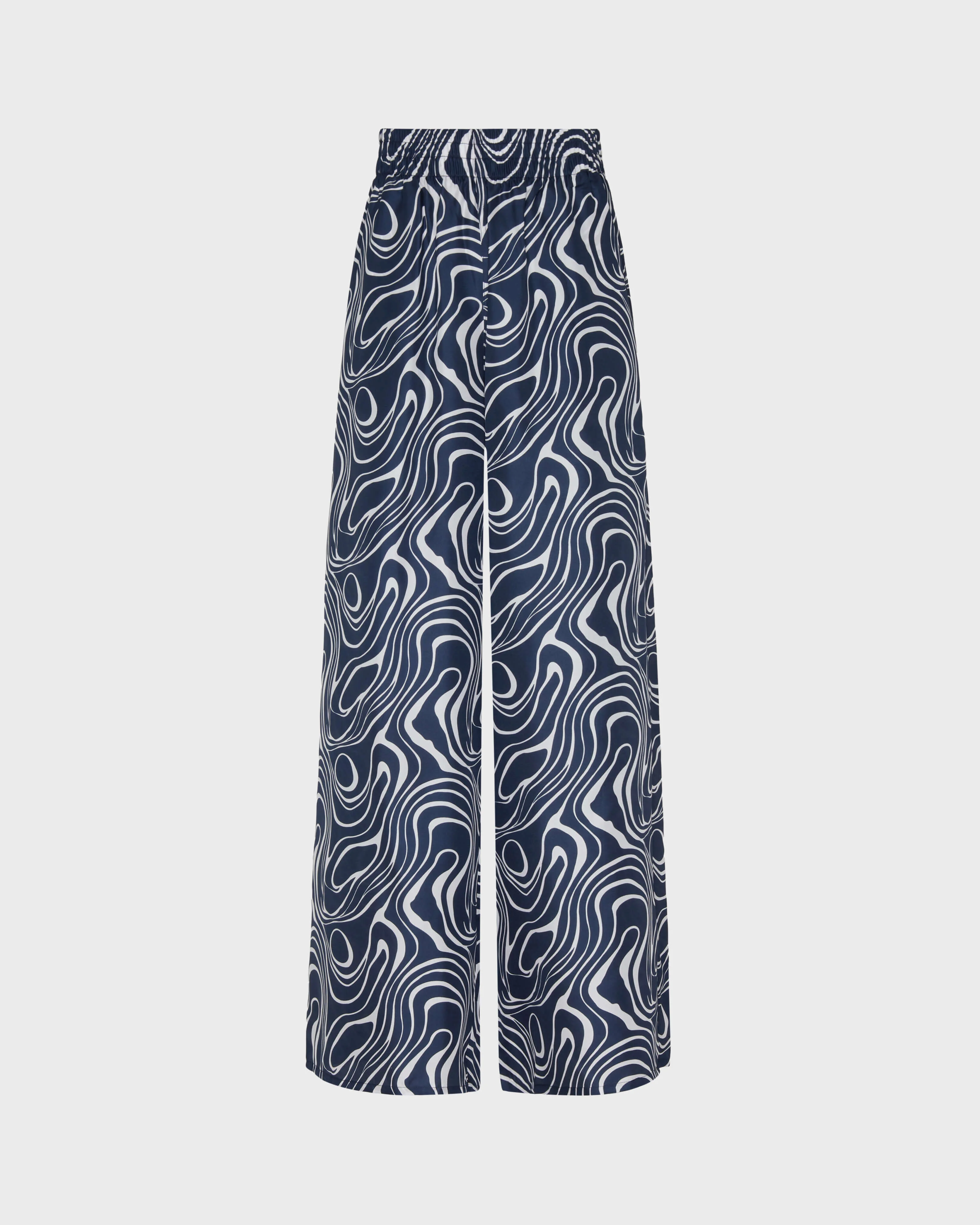 WOMEN WIDE-LEG SILK PANTS WAVES - 1