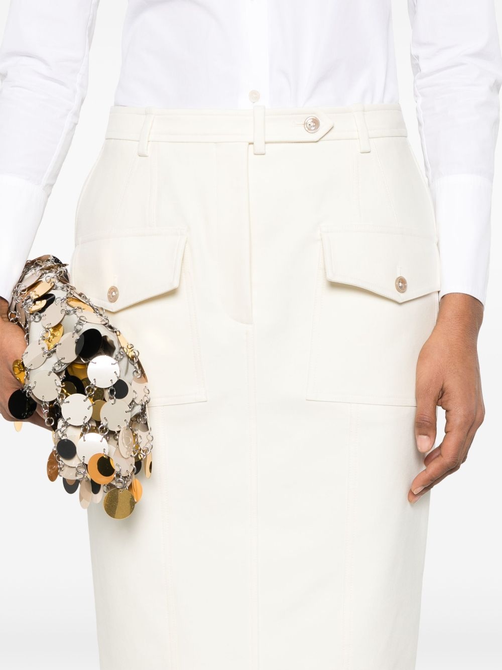 patch-pockets midi skirt - 5