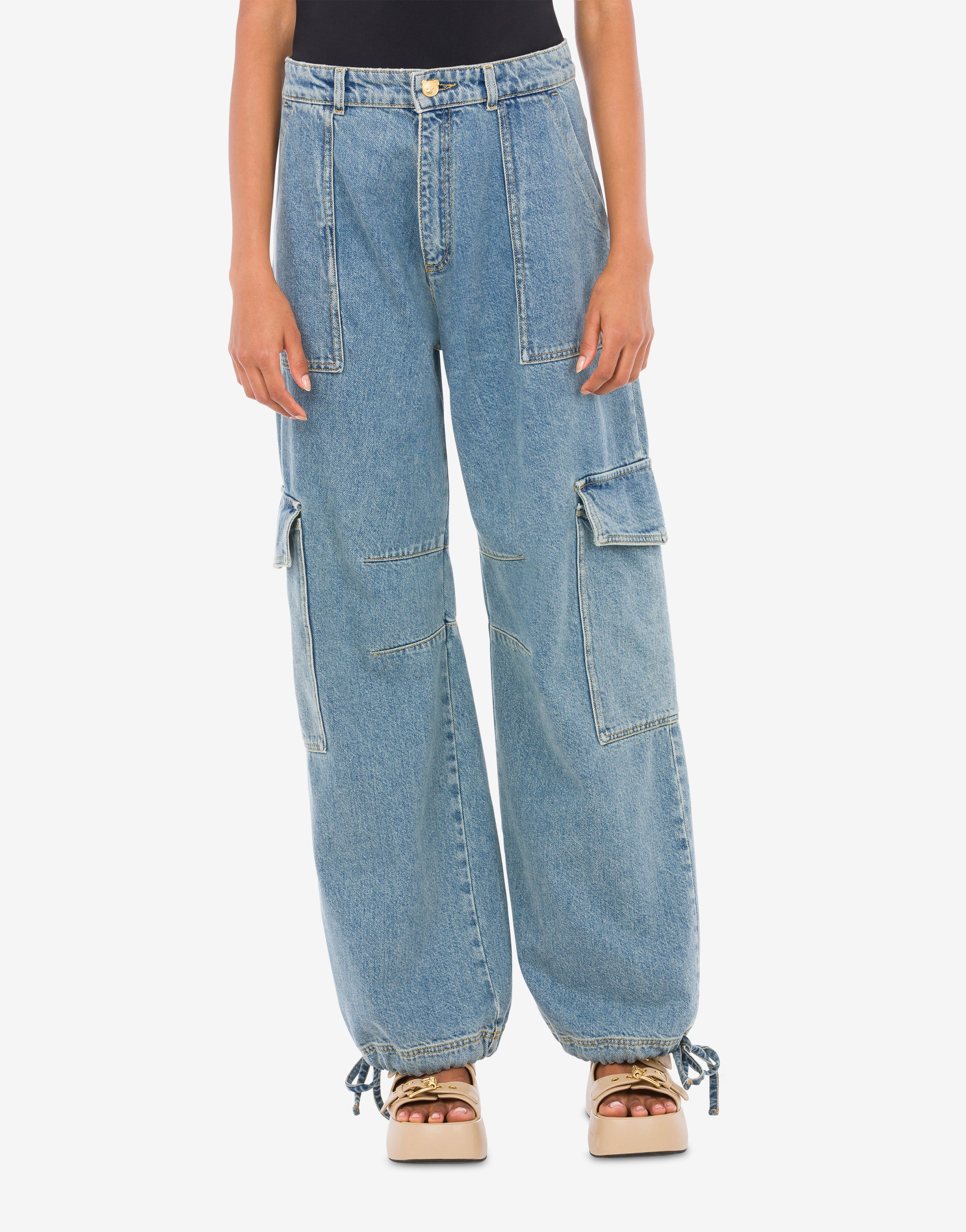 BLUE DENIM OVERSIZED TROUSERS - 2